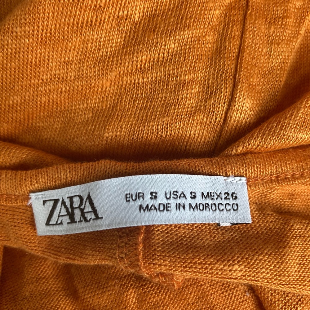 Zara Ruffle Front Orange Tank - Picture 4 of 5